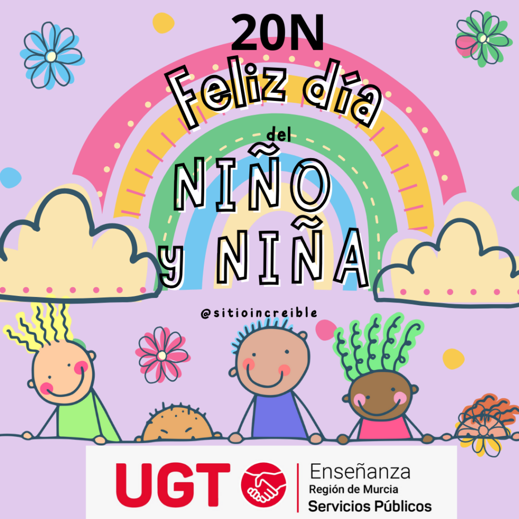 Post de instagram feliz dia del nino arcoiris ilustrado multicolor
