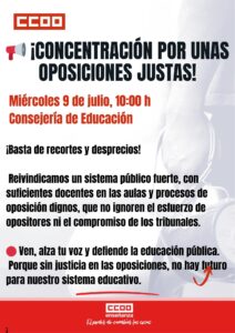 CARTEL CONCENTRACION POR UNAS OPOS JUSTAS